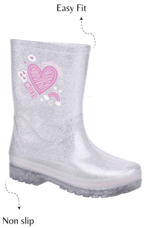 World Color Girl's Rain Boots
