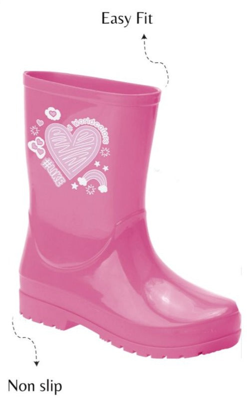 World Color Girl's Rain Boots